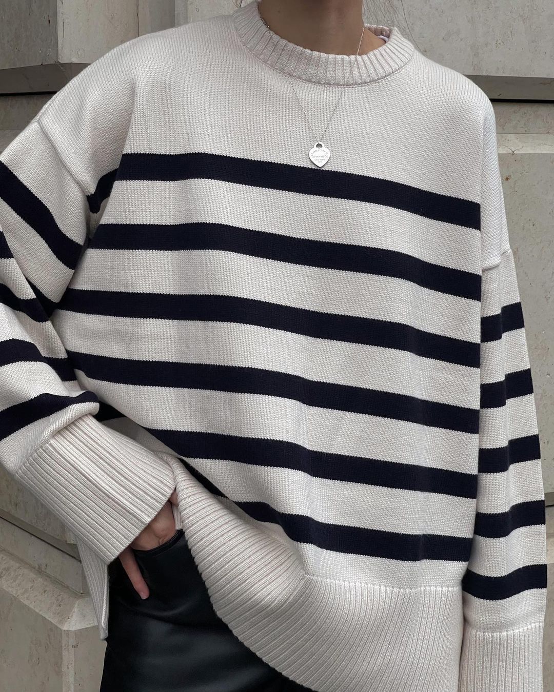 Maglione Elegante Oversize a Righe per Donna