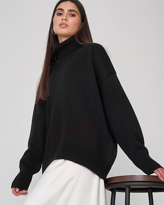 Maglione Oversize Elegante da Donna con Collo Alto