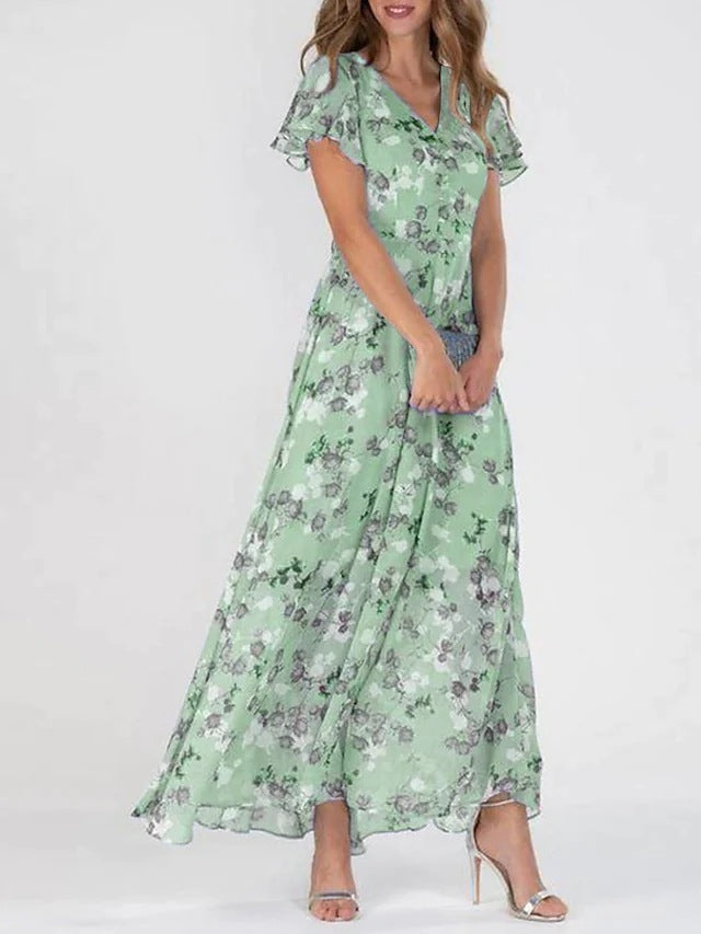 Abito Lungo Lily con Motivo Floreale