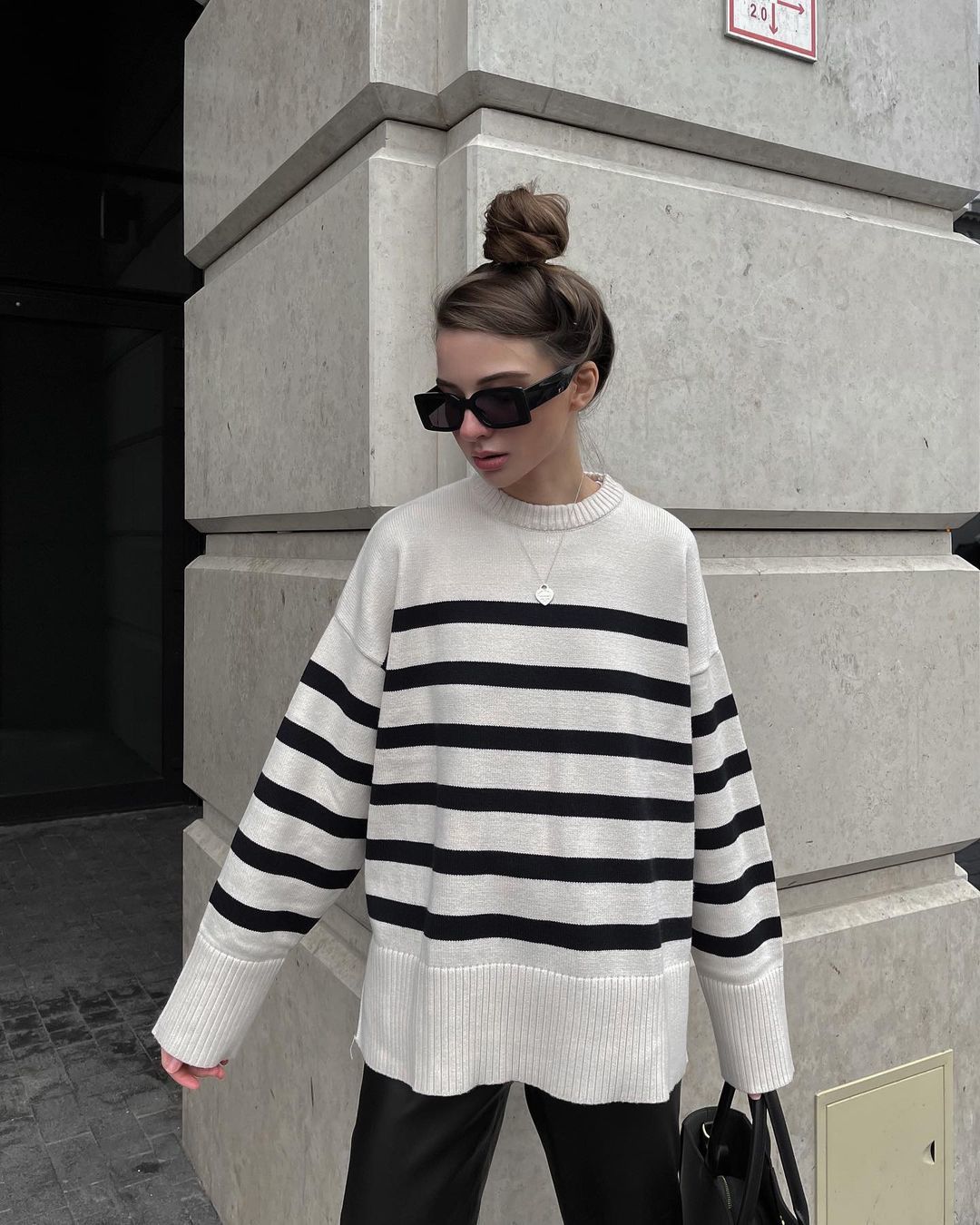 Maglione Elegante Oversize a Righe per Donna