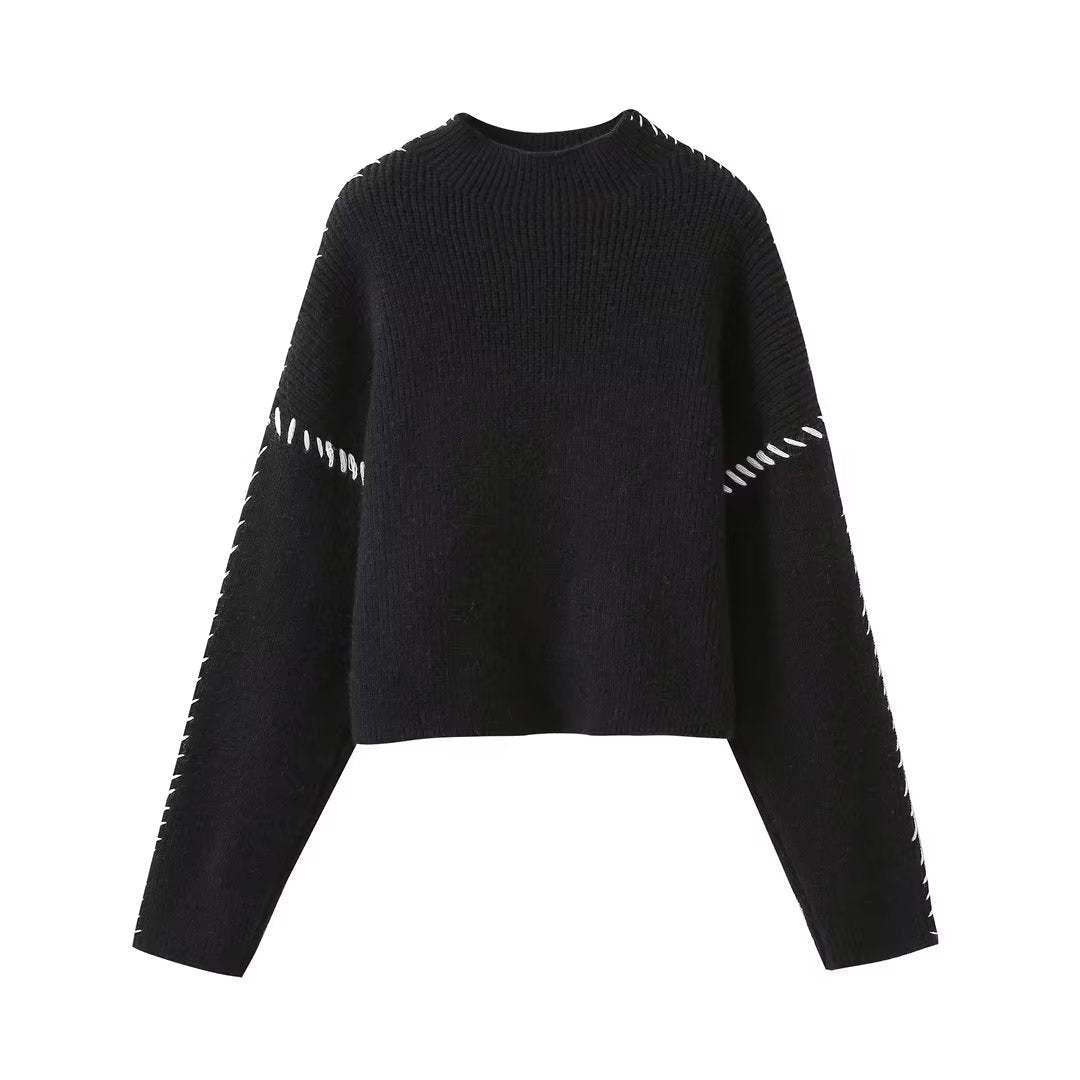 Emily - Elegante Maglione Donna con Collo Alto a Mezzo