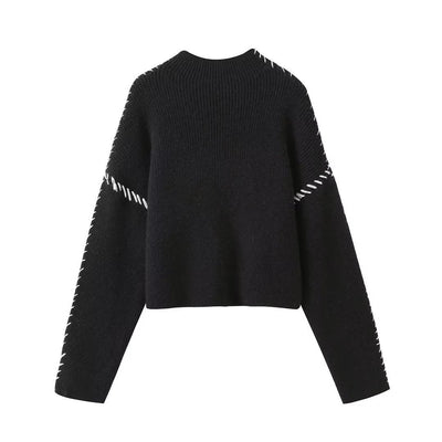 Emily - Elegante Maglione Donna con Collo Alto a Mezzo
