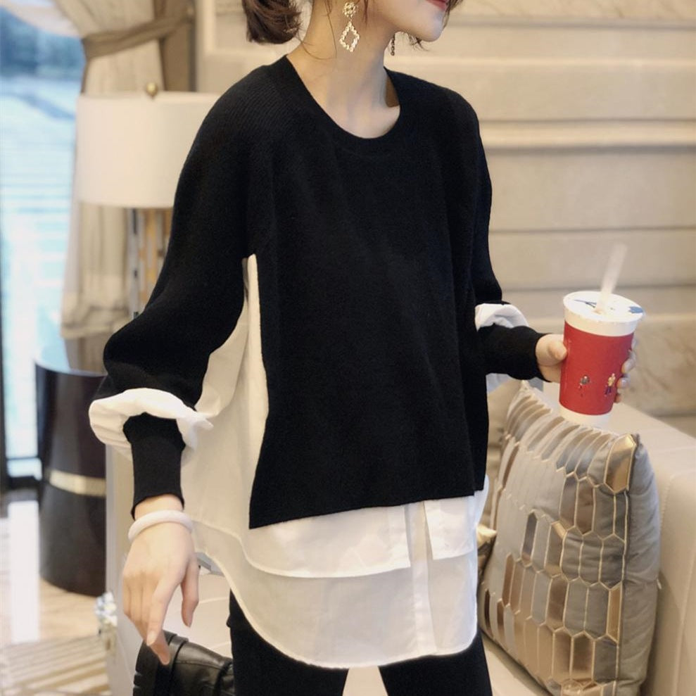 Maglione Oversize Donna con Maniche a Palloncino