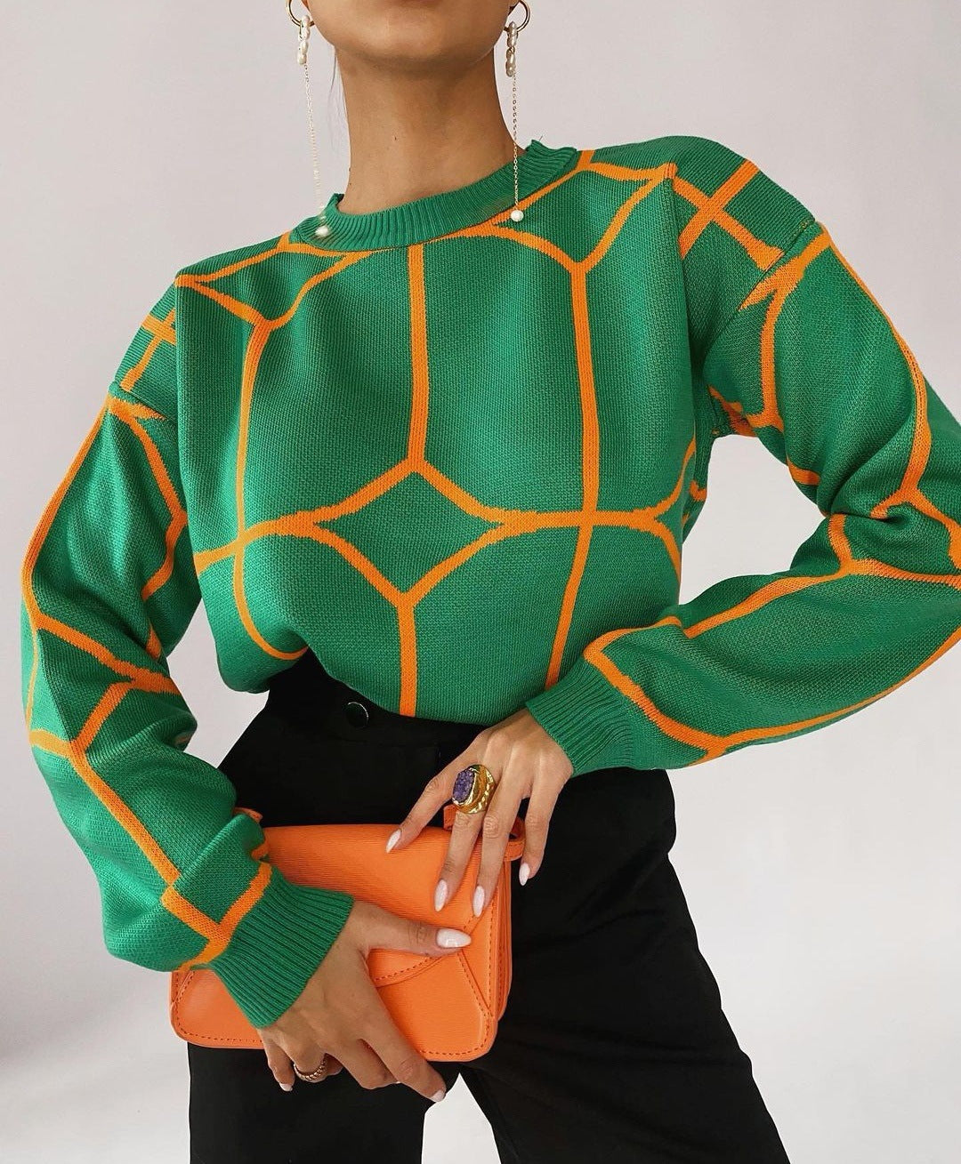 Pullover Femminile con Stampa Colorata