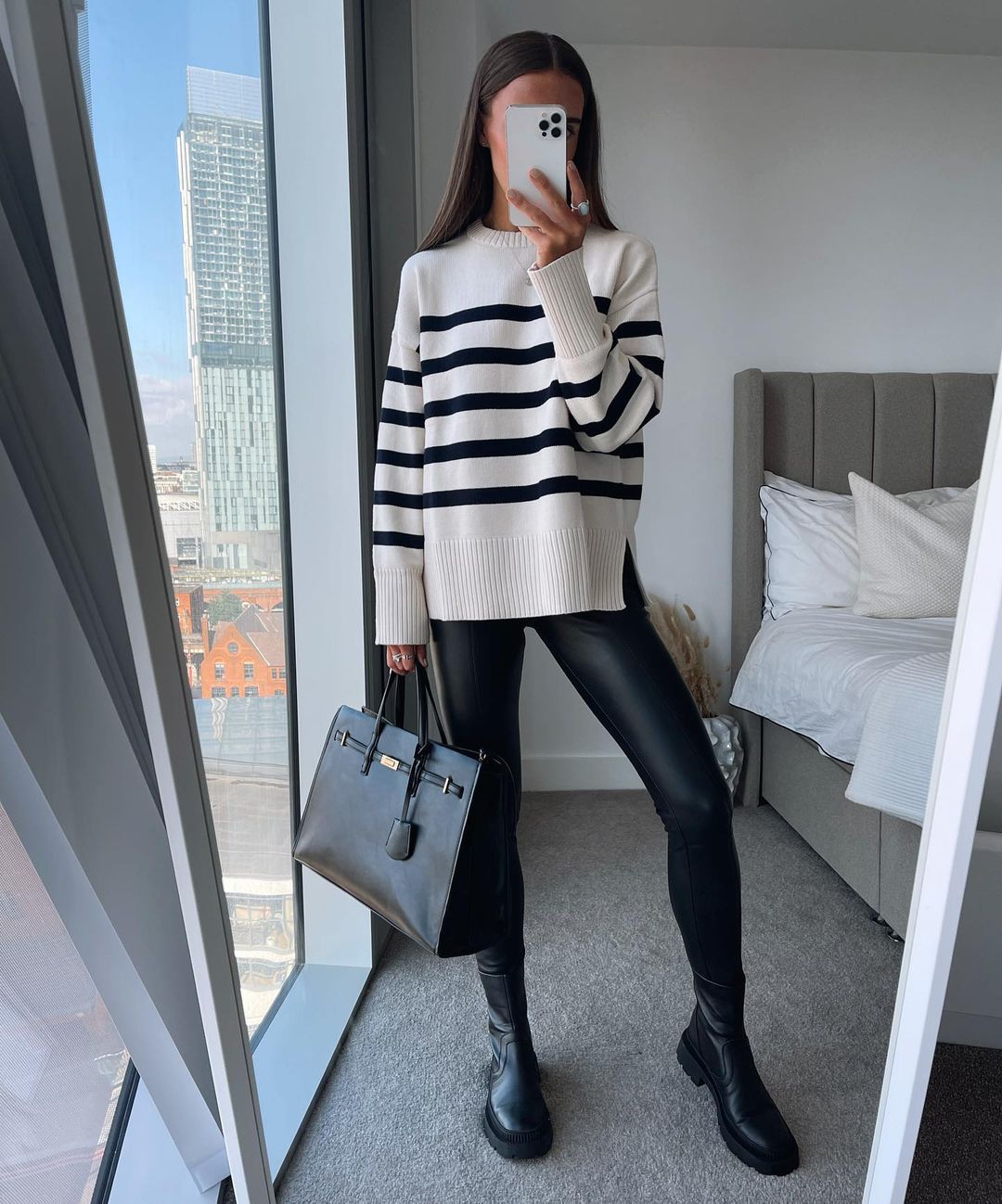 Maglione Elegante Oversize a Righe per Donna