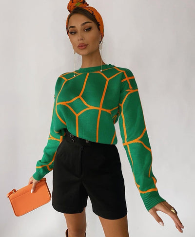 Pullover Femminile con Stampa Colorata