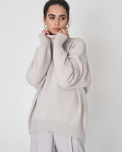 Maglione Oversize Elegante da Donna con Collo Alto