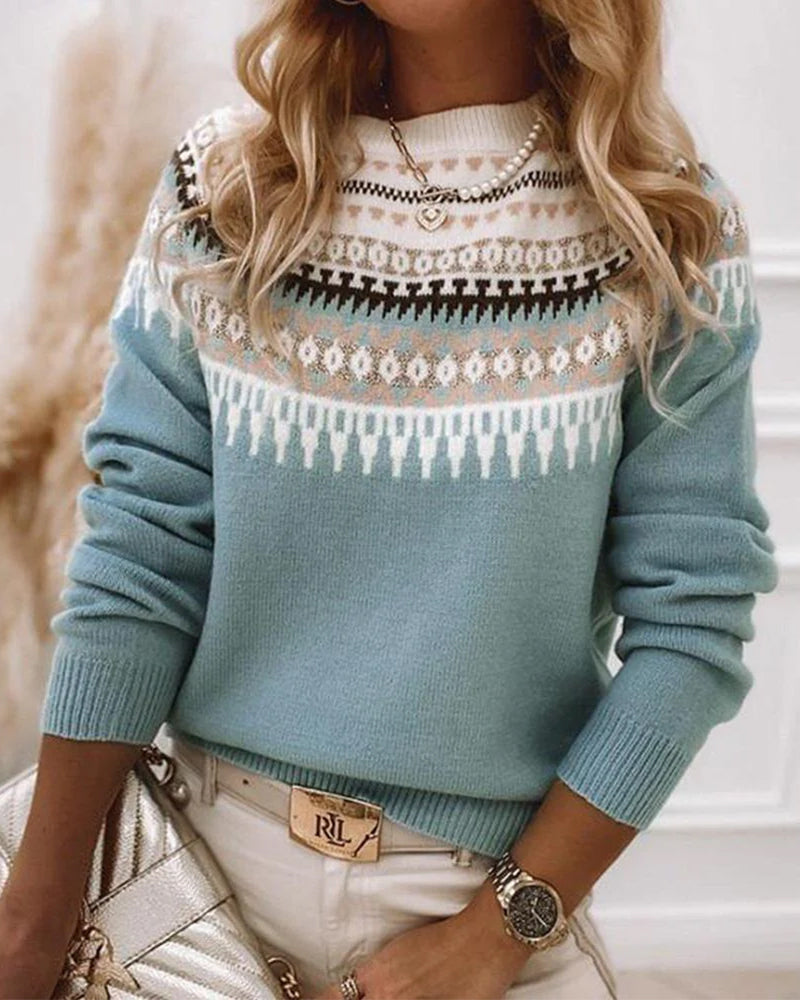 Sabrina – Elegante Maglione Invernale Donna con Motivo Jacquard