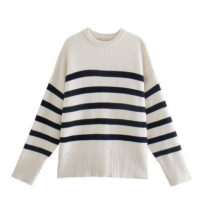 Maglione Elegante Oversize a Righe per Donna