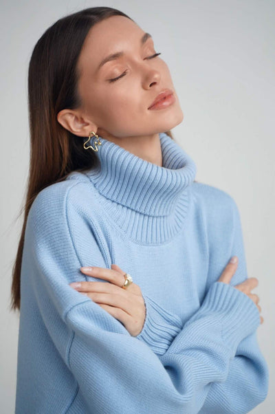 Maglione Oversize Elegante da Donna con Collo Alto