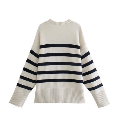 Maglione Elegante Oversize a Righe per Donna