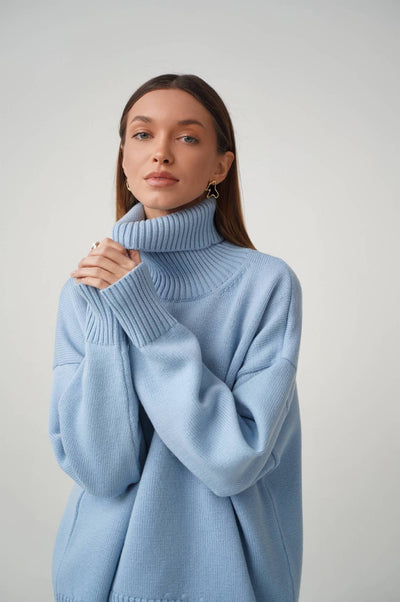 Maglione Oversize Elegante da Donna con Collo Alto