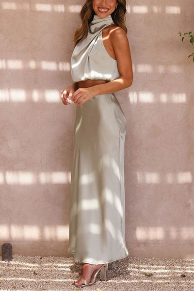 Esther - Set Elegante di Top e Gonna in Satin