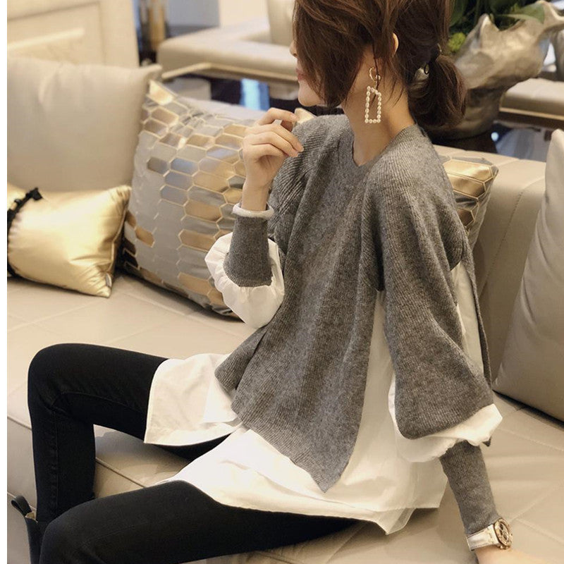Maglione Oversize Donna con Maniche a Palloncino