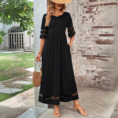 Abito Lungo Elegante da Donna Luna – Con Dettagli Trasparenti e Design Versatile
