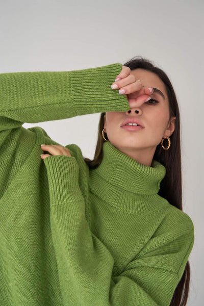 Maglione Oversize Elegante da Donna con Collo Alto