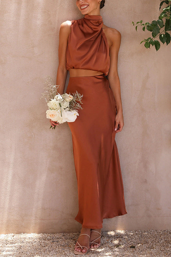 Esther - Set Completo in Satin: Top e Gonna