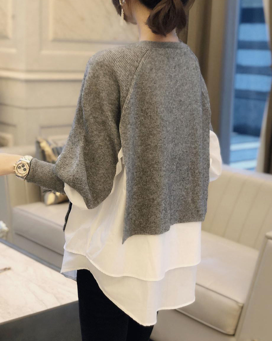 Maglione Oversize Donna con Maniche a Palloncino