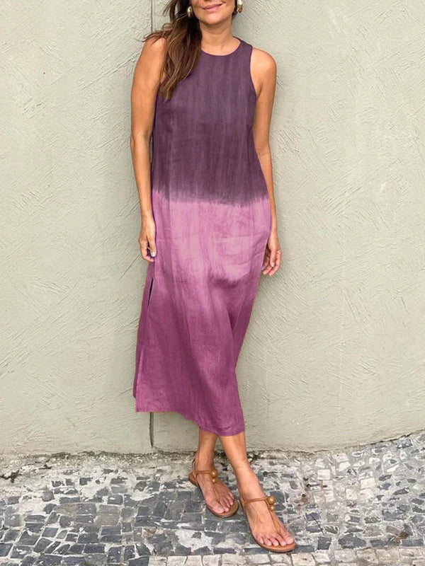 Lysandra - Abito Lungo Casual con Stampa Tie-Dye
