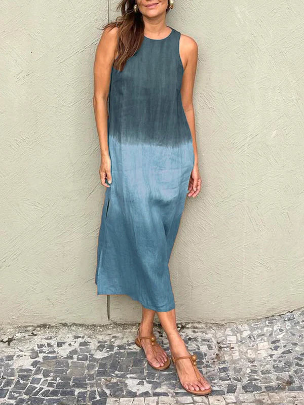 Lysandra - Abito Lungo Casual con Stampa Tie-Dye