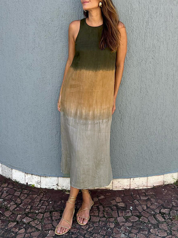 Lysandra - Abito Lungo Casual con Stampa Tie-Dye