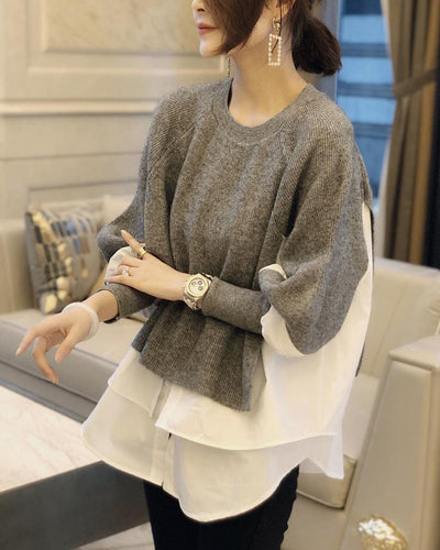 Maglione Oversize Donna con Maniche a Palloncino