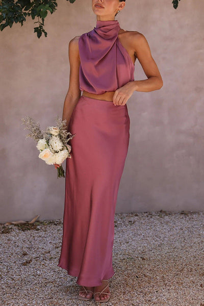 Esther - Set Completo in Satin: Top e Gonna