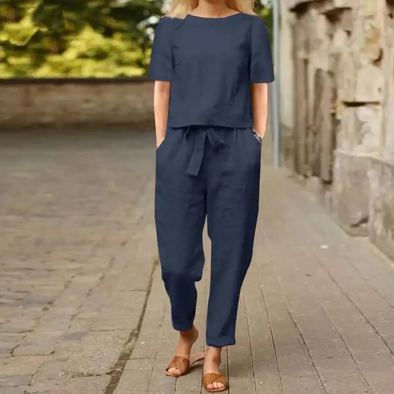 Mila – Set Estivo in Cotone con Camicia e Pantaloni