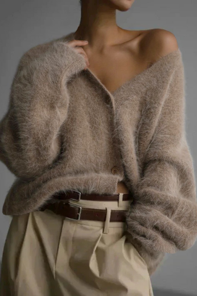 Chiara - Elegante Cardigan Donna con Effetto Pelliccia