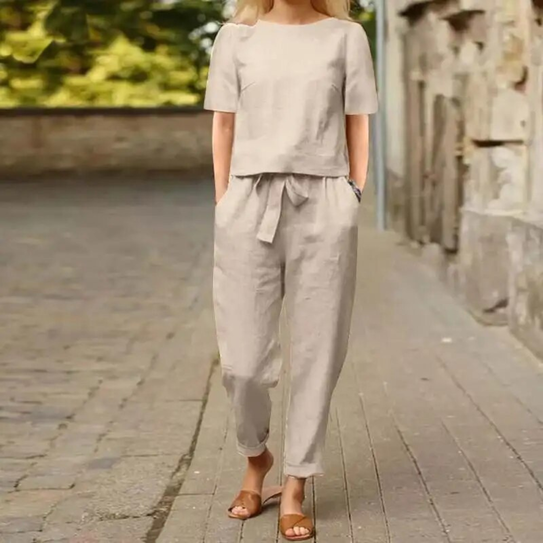 Mila – Set Estivo in Cotone con Camicia e Pantaloni