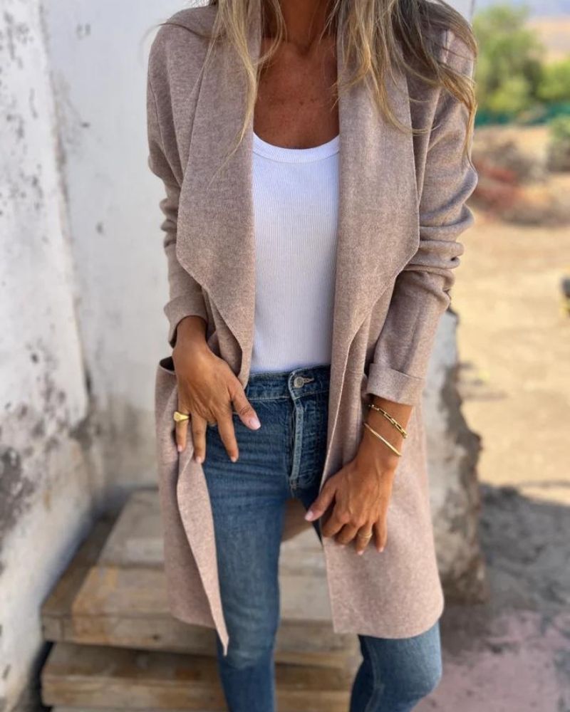 Eliana - Elegante Cardigan Lungo per Donna Casual
