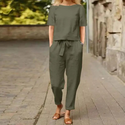 Mila – Set Estivo in Cotone con Camicia e Pantaloni