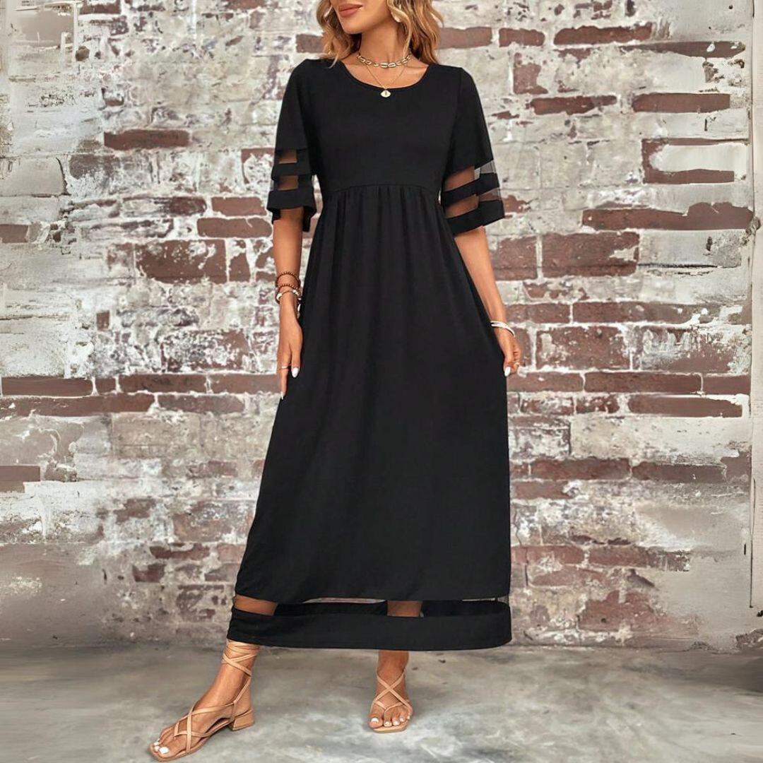 Abito Lungo Elegante da Donna Luna – Con Dettagli Trasparenti e Design Versatile