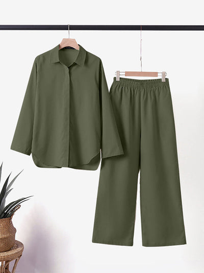 Completo Donna Livia – Set Camicia e Pantaloni in Cotone e Lino, Leggero e Confortevole