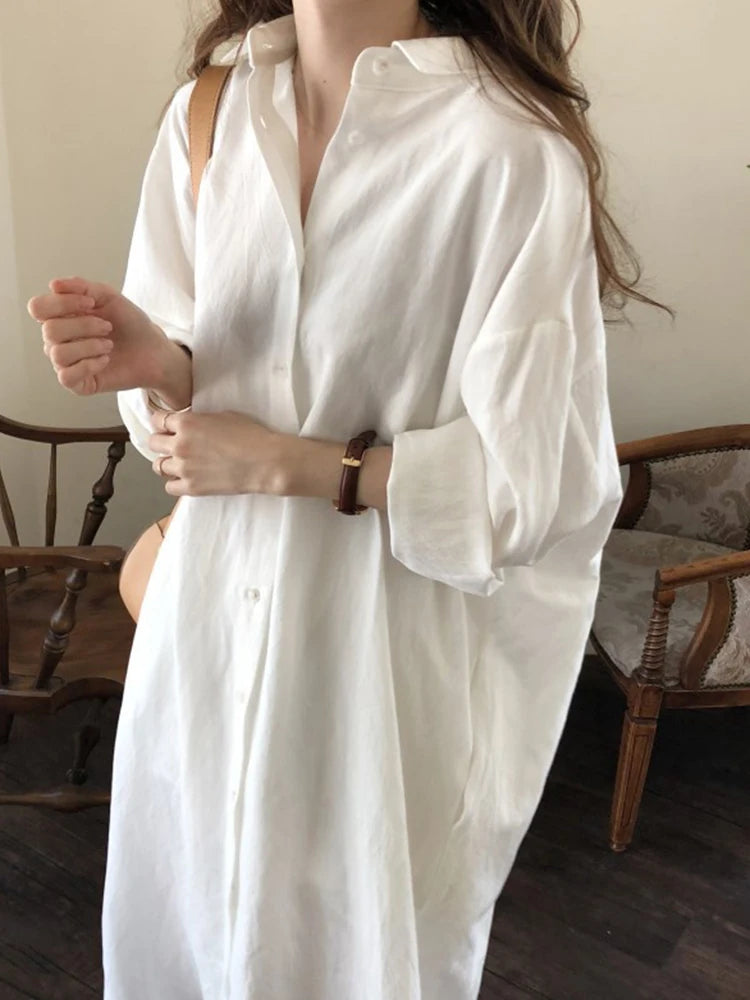 Abito Camicia Midi Ivy in Lino Lungo