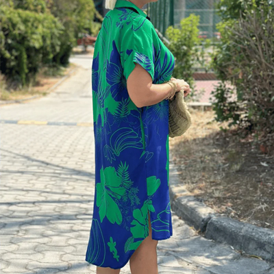 Abito Estivo Donna – Camicia Chic con Stampa Floreale Colorata