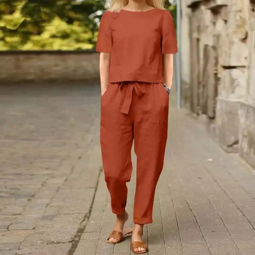 Mila – Set Estivo in Cotone con Camicia e Pantaloni