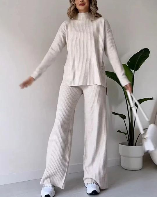 Elena – Set Donna Elegante e Versatile a Coste (Due Pezzi)