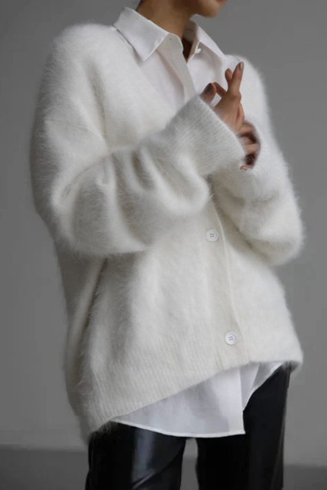 Chiara - Elegante Cardigan Donna con Effetto Pelliccia