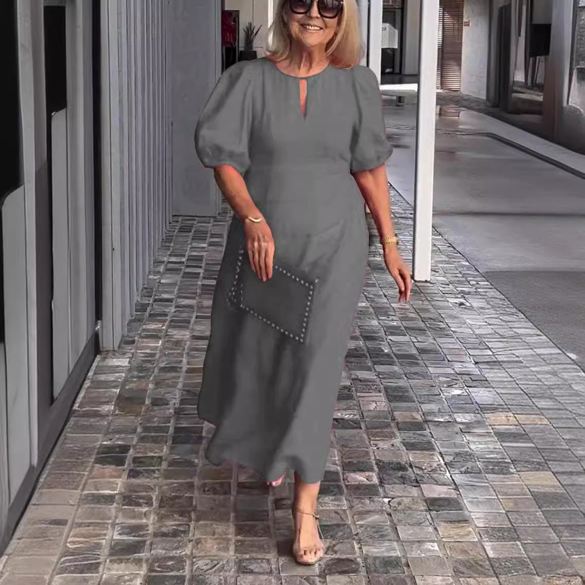 Abito Midi Elegante Valentina con Maniche Voluminose