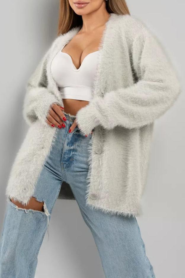 Chiara - Elegante Cardigan Donna con Effetto Pelliccia