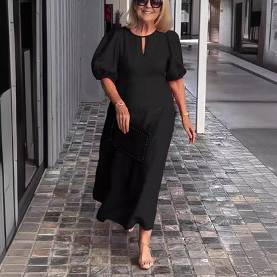 Abito Midi Elegante Valentina con Maniche Voluminose