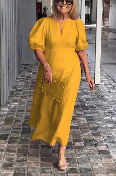 Abito Midi Elegante Valentina con Maniche Voluminose