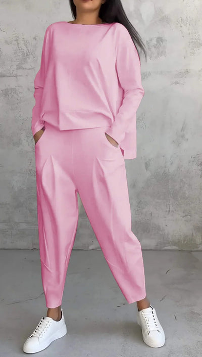 Completo Elegante Casual per Donna con Blusa e Pantaloni Comodi – Aurora