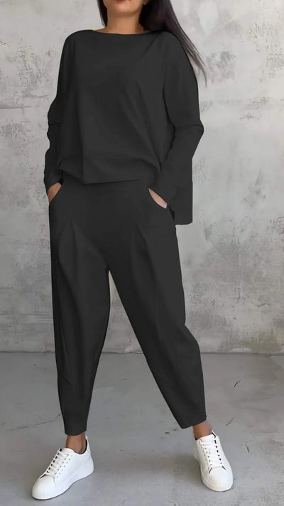 Completo Elegante Casual per Donna con Blusa e Pantaloni Comodi – Aurora