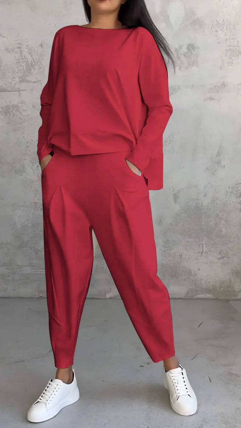 Completo Elegante Casual per Donna con Blusa e Pantaloni Comodi – Aurora