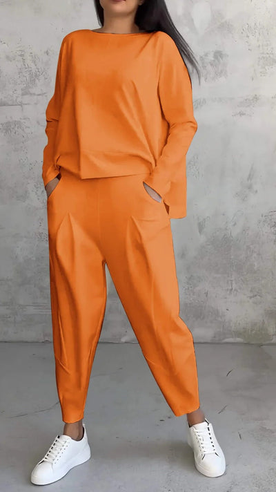 Completo Elegante Casual per Donna con Blusa e Pantaloni Comodi – Aurora