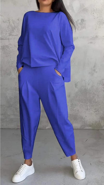 Completo Elegante Casual per Donna con Blusa e Pantaloni Comodi – Aurora