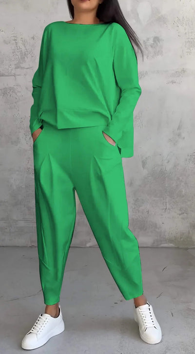 Completo Elegante Casual per Donna con Blusa e Pantaloni Comodi – Aurora