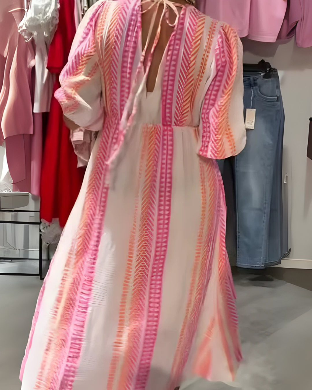 Aurora – Vestito Estivo Midi Donna con Maniche a Farfalla